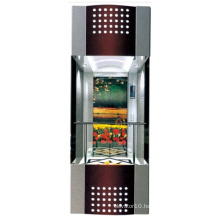 Semicircle decorated mirror glass sightseeing passenger elevator cabin elevator lift